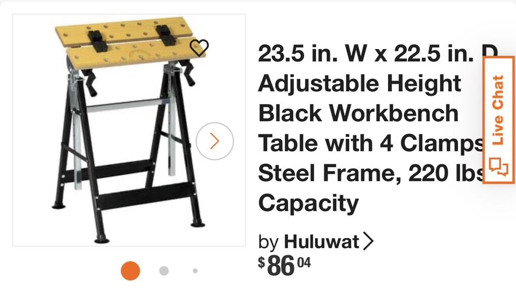 Us General folding workbench with movable pegs