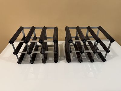 Wooden & Metal Wine Rack - Bottle Storage Display (Set of 2 $30)