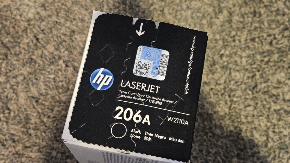 HP 206A Black Toner Cartridge, W2110A