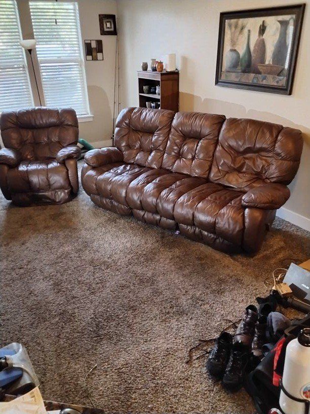 Leather Reclining Sofa & Chair (Best Chairs Inc.)
