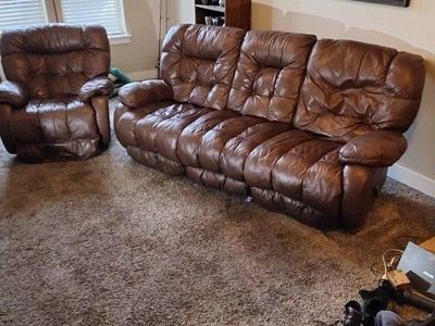 Leather Reclining Sofa & Chair (Best Chairs Inc.)