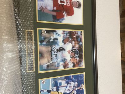 Triple 8x10 Green Bay Packers Autograph Framed Brett Favre Signed Photo Collage - The Boy The Man The Legend Auto W/COA