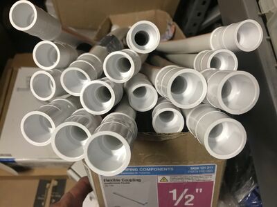 box of dura 1/2" flexible cupler connecters 18" long