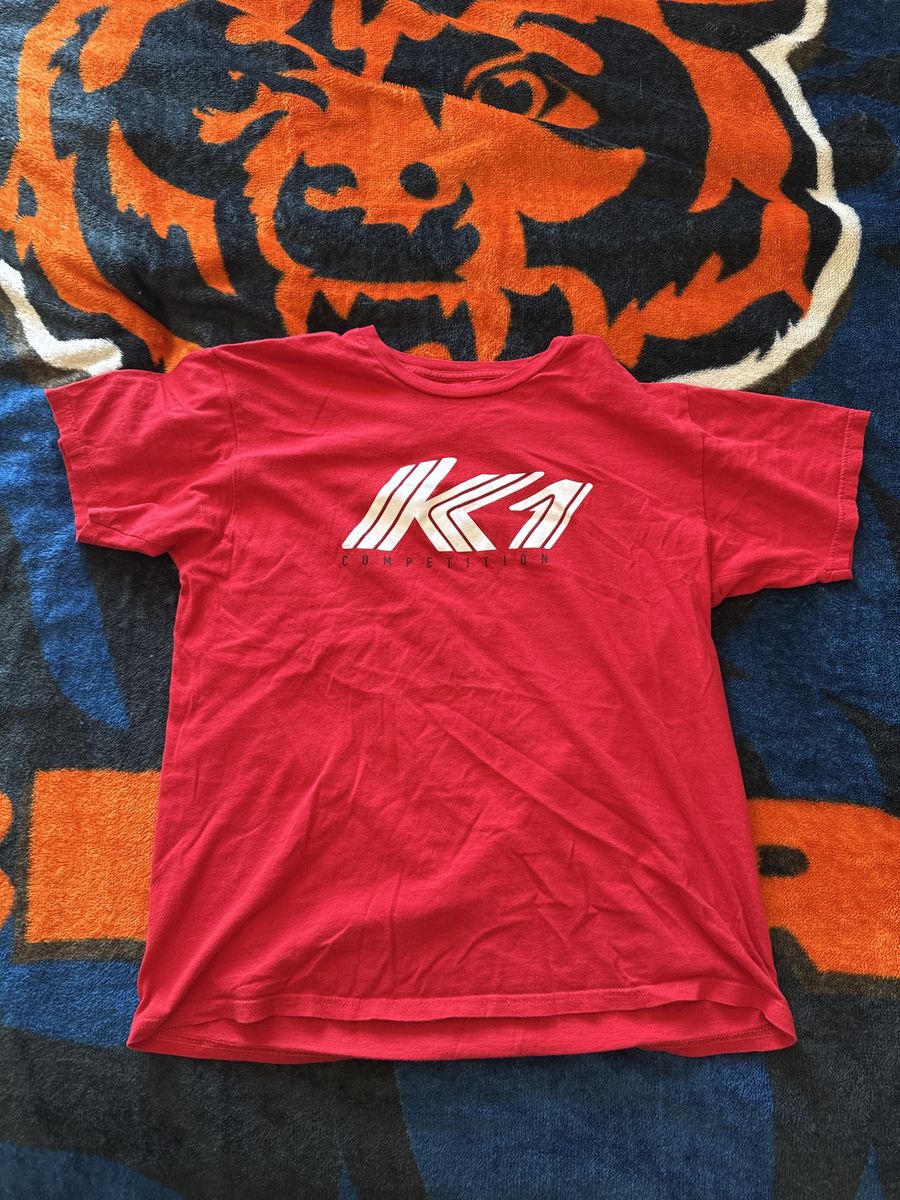 K1 Competition Red Graphic T-Shirt - Men's Large, Short Sleeve Cotton Casual Tee