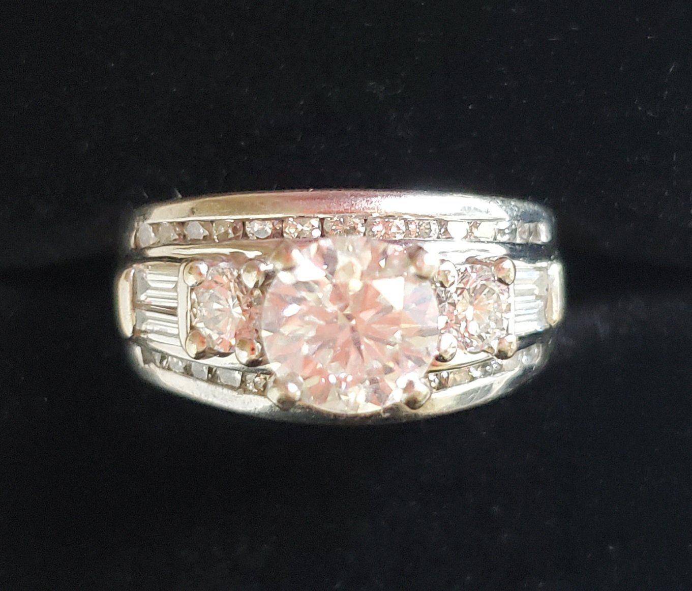 14K White Gold Natural Diamond Wedding, Engagement, Anniversary, Cocktail Ring size 5 3/4 from Shane Co.