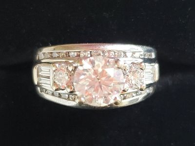 14K White Gold Natural Diamond Wedding, Engagement, Anniversary, Cocktail Ring size 5 3/4 from Shane Co.
