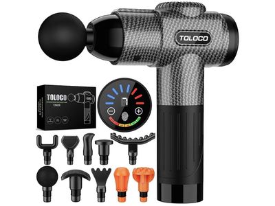 Massage Gun with 10 Attachments and Charger - Electronics - Sports Equipment