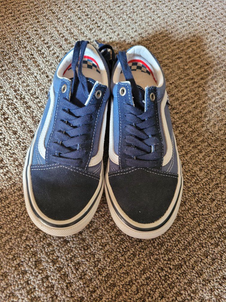 Vans Old Skool Pop Cush Blue/White Skate Shoes - Used Men's Size 4