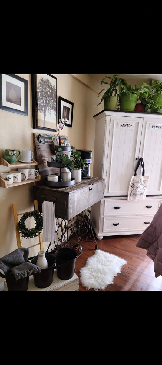 Solid wood farmhouse armoire/pantry cabinet