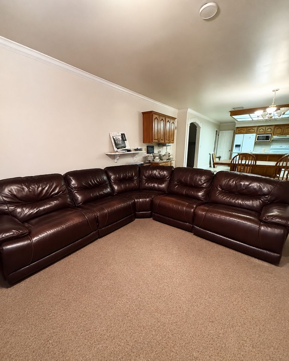 Sectional leather couch