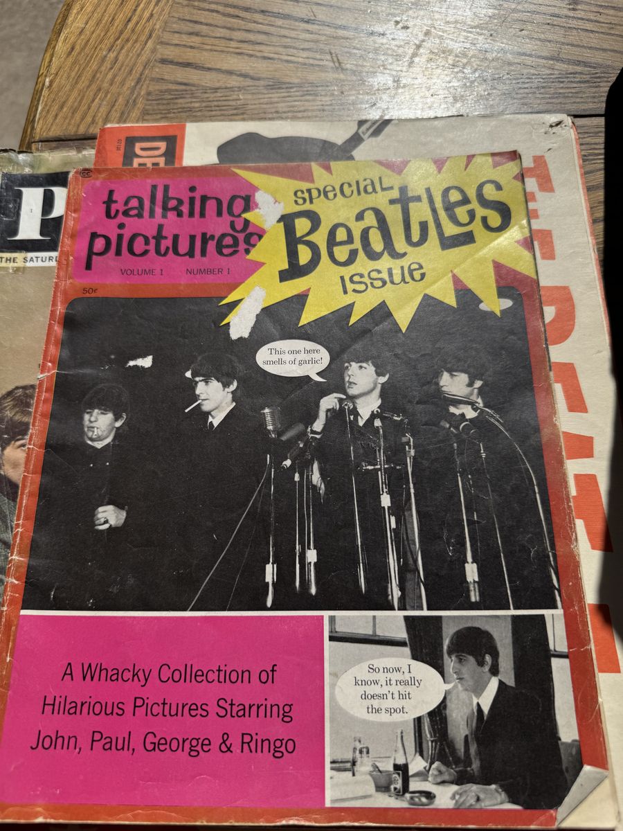 Vintage Beatles Magazine Lot - Talking Pictures Special Issue, Dell, and Saturday Evening Post