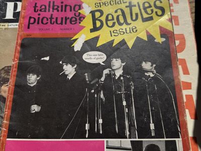 Vintage Beatles Magazine Lot - Talking Pictures Special Issue, Dell, and Saturday Evening Post