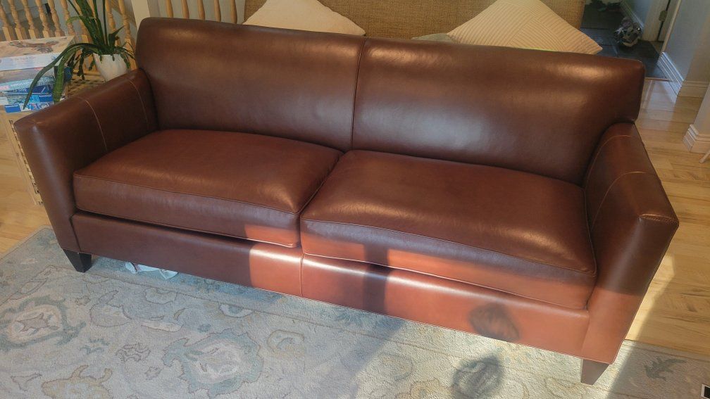 Crate and Barrel Leather sofa couch