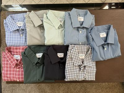 &Collar long sleeve button up shirts men’s large
