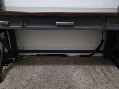 Desk With Two Drawers and Keyboard Tray