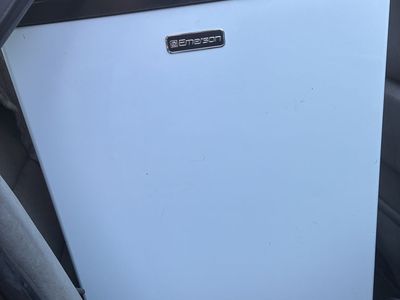 Emerson mini black and white mini refrigerator