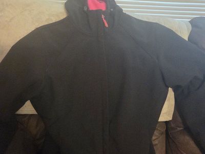 Women's Black Softshell Jacket with Pink Accent Size Medium
