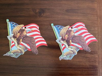 Vintage Eureka USA Patriotic Flag Eagle Die Cut Paper Decoration