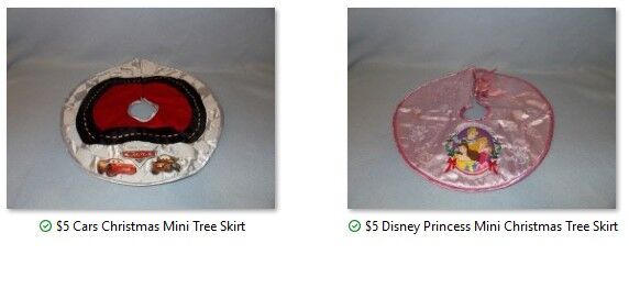 Mini Christmas Tree Skirt ~ Red "Cars" ~ Pink "Disney Princess" - $5 Each