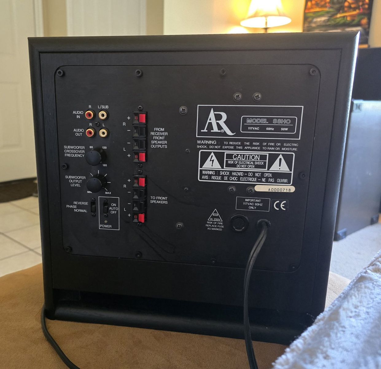 Acoustic Research AR S8HO Powered Subwoofer
