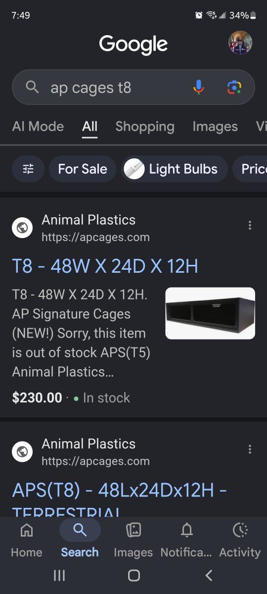 Animal Plastics T8 AP Signature Cage Terrarium 48"W x 24"D x 12"H - Black