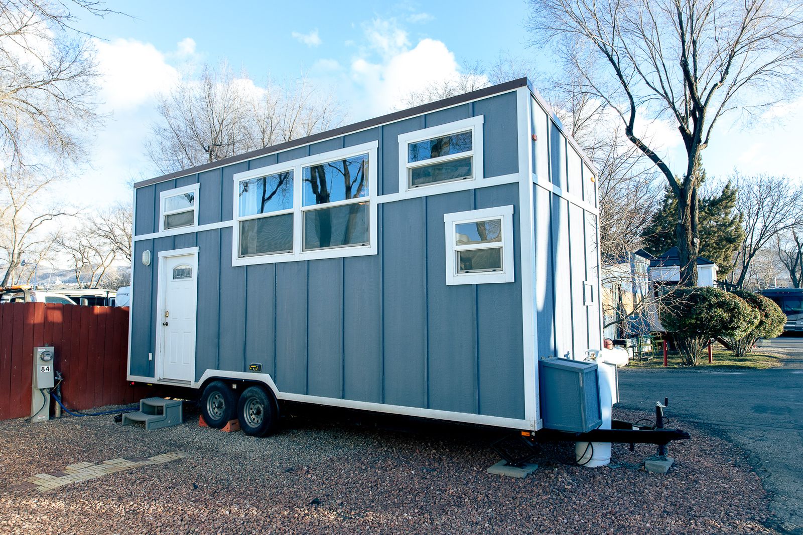 Blue Tiny Home- Seller Financing, Moveable and Delivery Help