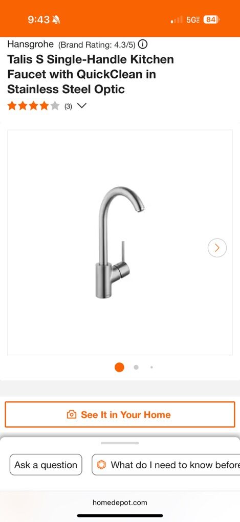 Hansgrohe Talis Kitchen Faucet Steel Optic New