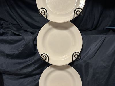 Set of 7 Vintage Corning Crown White Milk Glass Plates Made in the USA