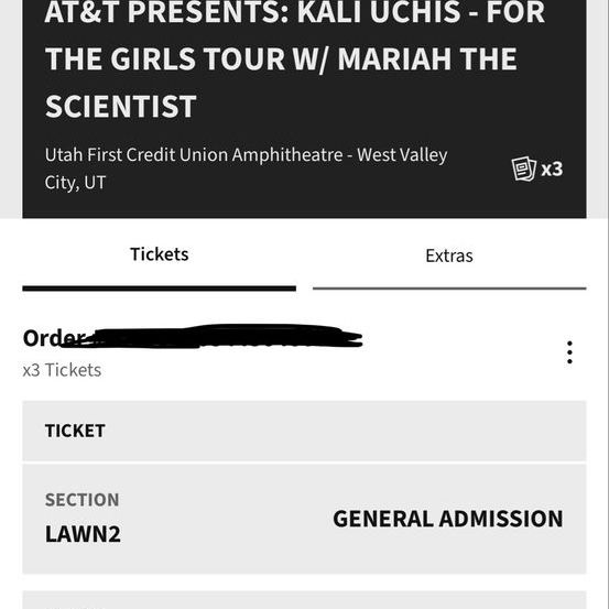 3x Kali Uchis - For The Girls Tour Tickets - Utah First Credit Union Amphitheatre (8/5/26)