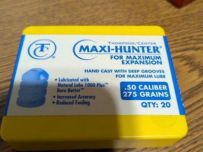 Thompson Center Maxi-Hunter .50 Caliber 275 Grain Bullets Qty 20