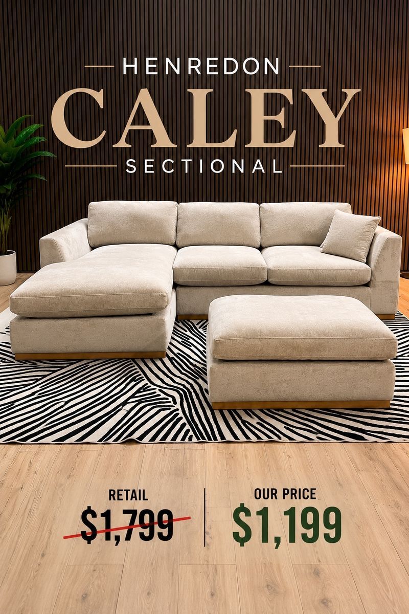 Henredon Caley Reversible Sofa Chaise with Ottoman