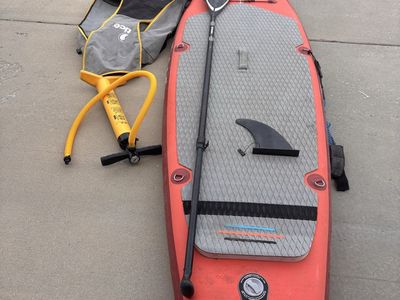 Solstice Inflatable Stand-Up Paddleboard 10'- Red w/ Pump & Carry Bag