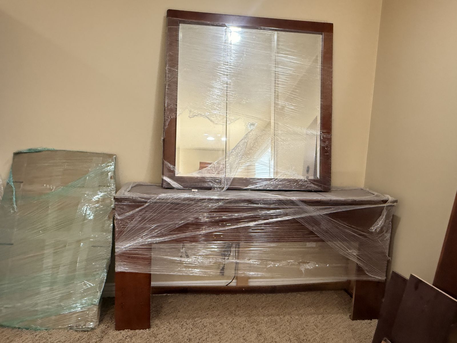 Cherry Finish Vanity / Dresser with Mirror