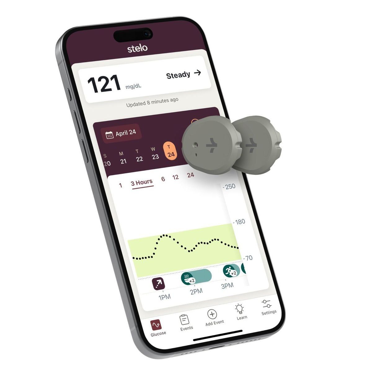 2 Stelo Glucose Monitor - Continuous Blood Sugar Tracking System for Diabetes Management