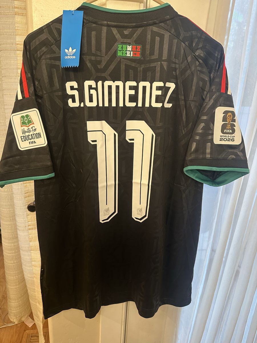 Adidas Mexico S. Gimenez #11 FIFA World Cup 2026 Black Soccer Jersey Size L