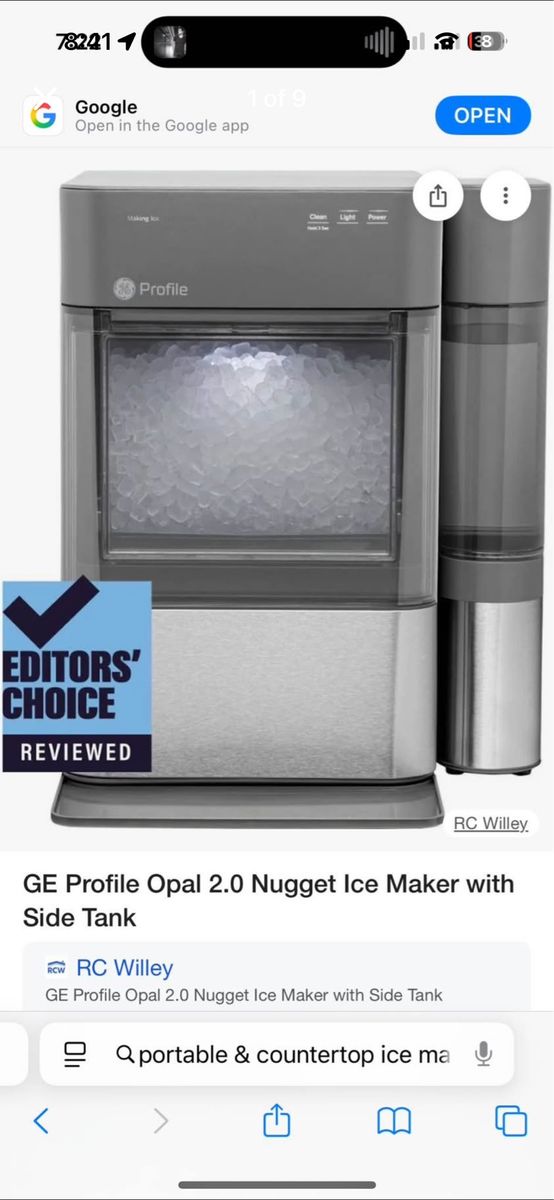 GE Profile Opal 2.0 Nugget Ice Maker Silver/Black