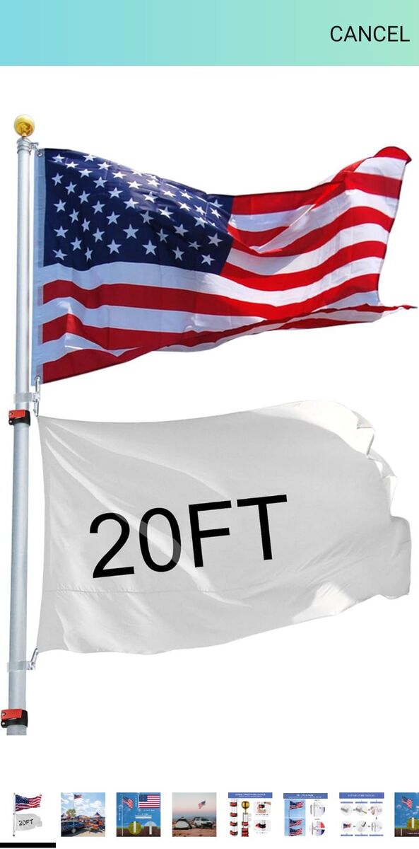 20 ft. New American flag pole