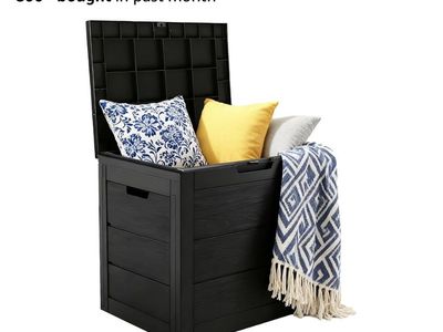 35 Gallon Outdoor Storage Box Waterproof Deck Box Resin