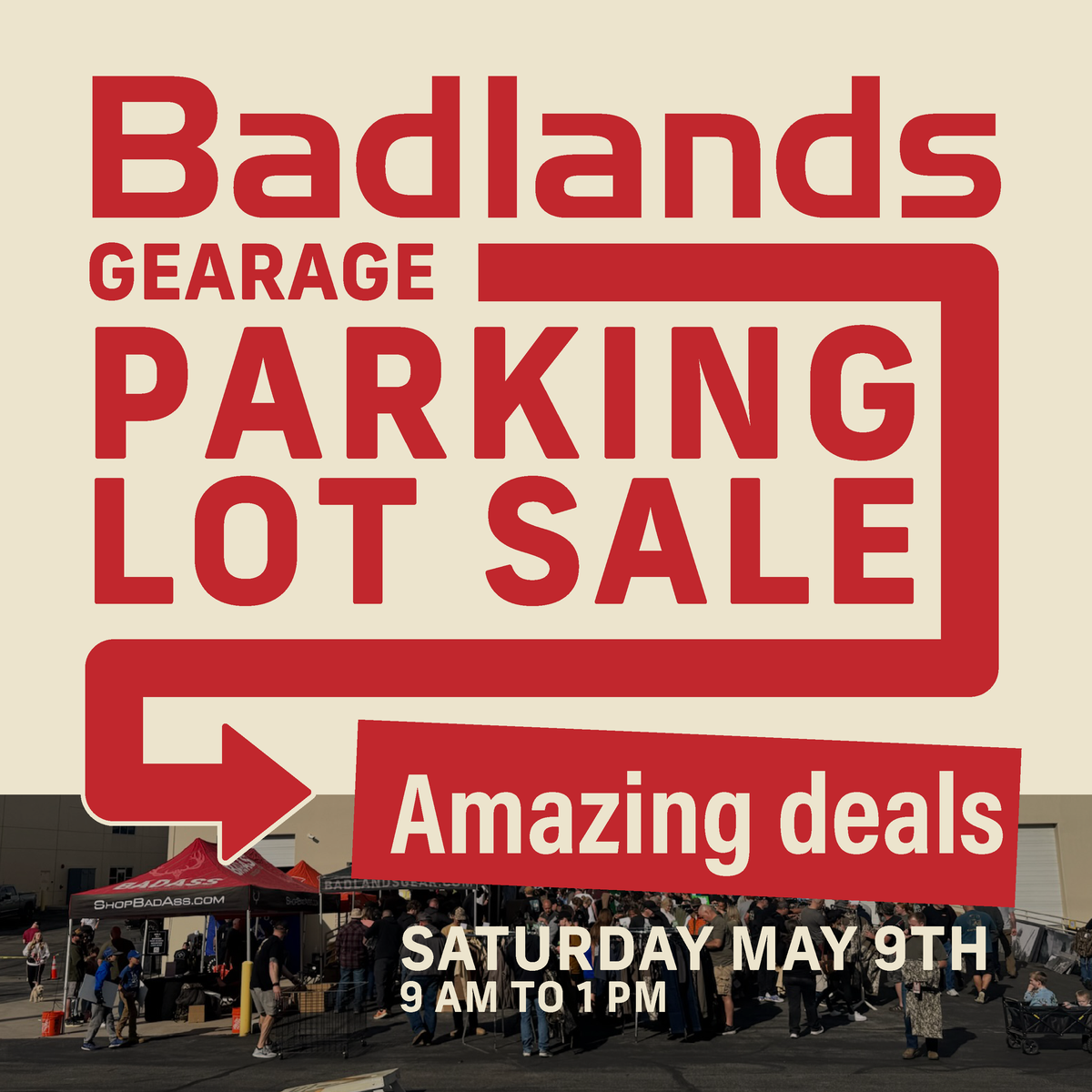 Badlands Gearage Parking Lot Sale