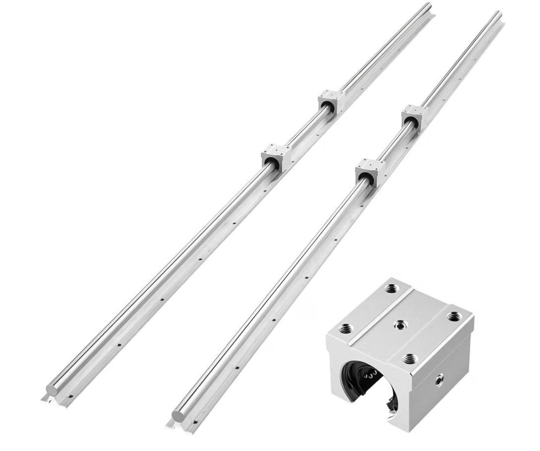 VEVOR Linear Rail Kit, SBR20, 2Pcs 2000 mm (78.74 inch) Linear Motion Guide Rails and 4Pcs Bearing Slide Blocks, Fully Supported