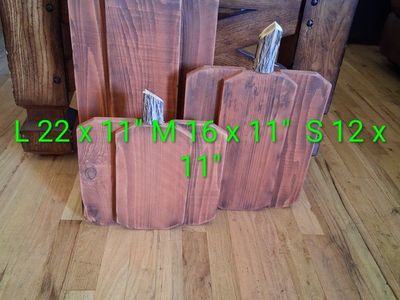 Handmade Wooden Pumpkins Fall Autumn Harvest Decor Set of 3 Sizes