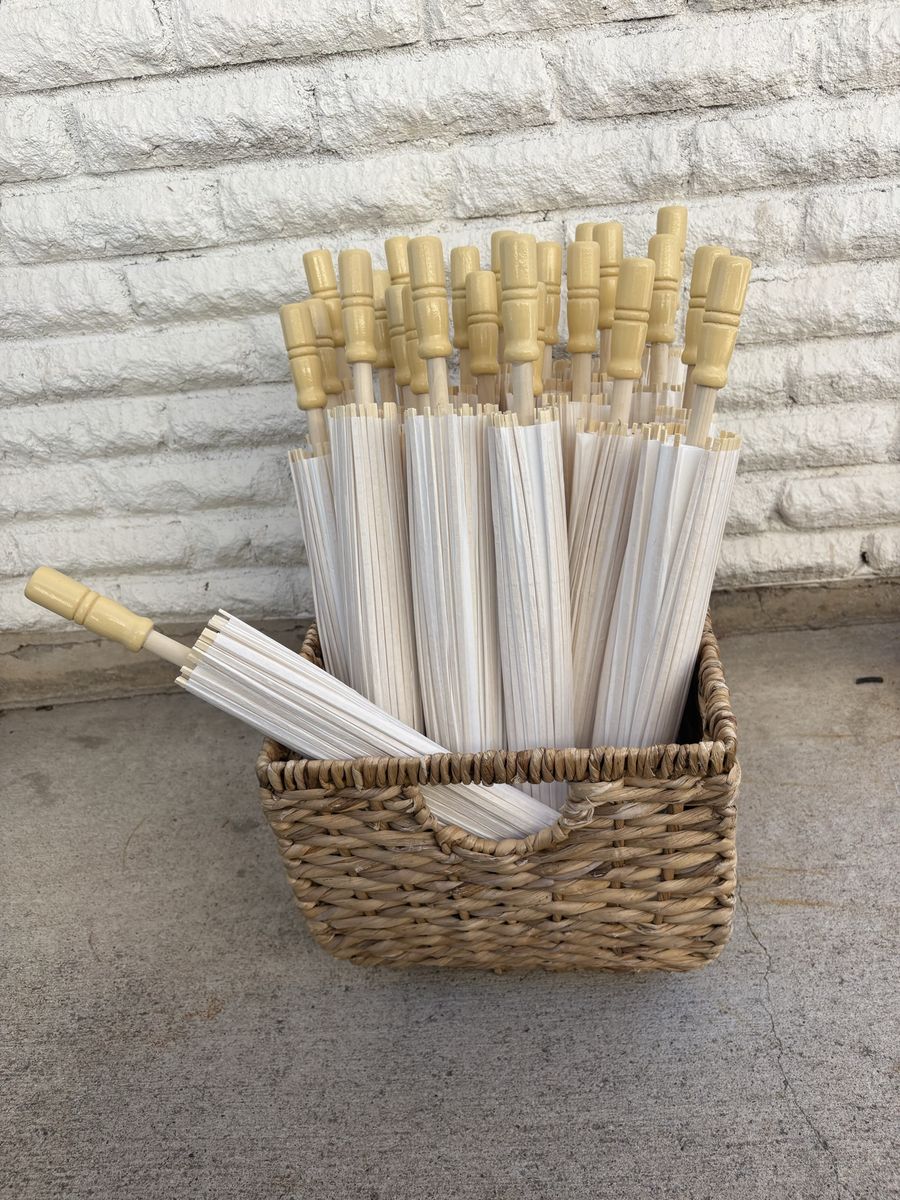 (75) Neutral Sun Parasols / Umbrellas Rental - Weddings, Galas, & Events