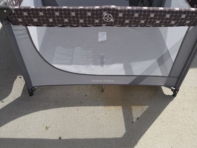Pamo Babe Portable Playard Playpen Gray Bear Pattern