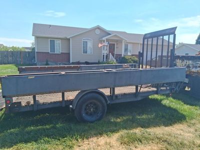 Mow trailer Single-Axle Utility Trailer with Folding Ramp Gate and Side Rails