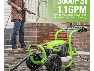 Greenworks Pro 3000 PSI 1.1 GPM Electric Pressure Washer - Used Twice