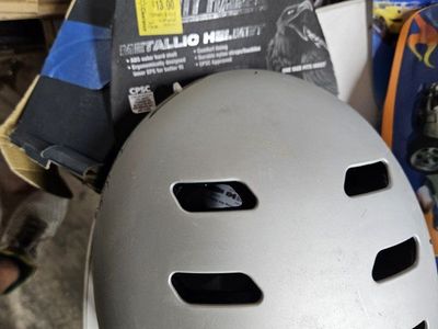 Tony Hawk Metallika Youth Bike Helmet 8+ Metallic Silver One Size Fits Most CPSC Approved
