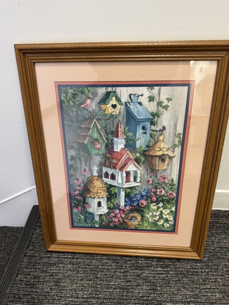 Birdhouse Picture, And Frame