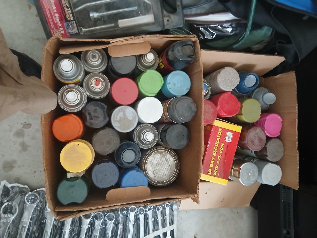 Assorted Spray Paint Cans & Partially Used also brand new