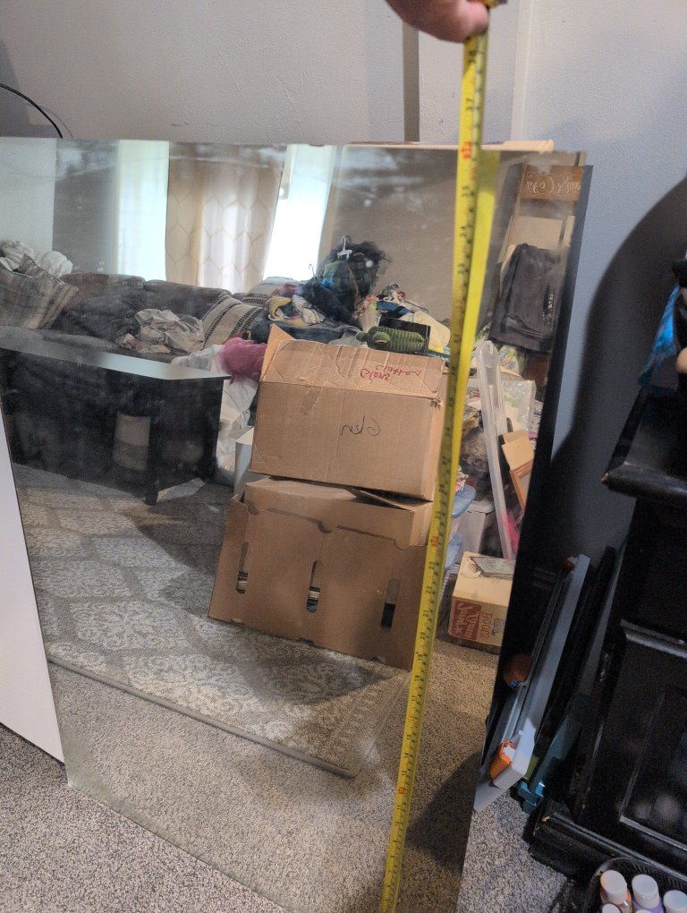 Large Frameless Wall Mirror - Approx 24" x 36"