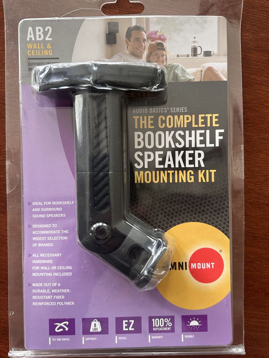 4pcs Complete Bookshelf Speaker Mounting Kit AB2 Wall & Ceiling Mount